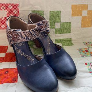 Springstep L'Artiste Blue Leather Shoe